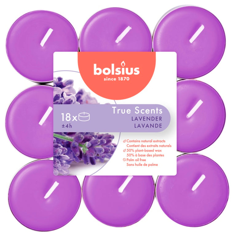 Bolsius Fragranced Tealights 4 Hour Pack 18 Lavender