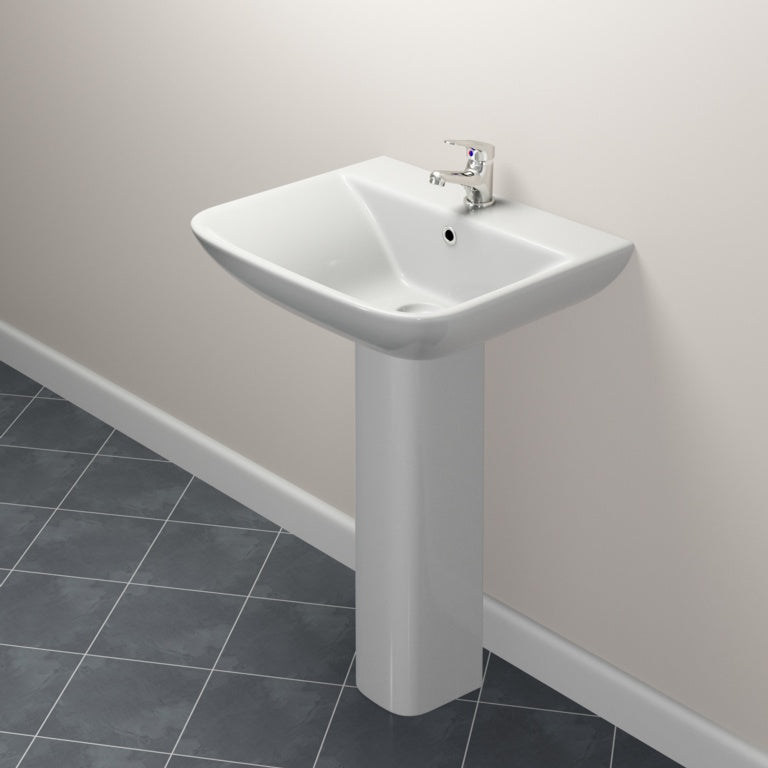 SP Space Saver Basin & Pedestal In A Box W: 550mm H: 855mm D: 445mm