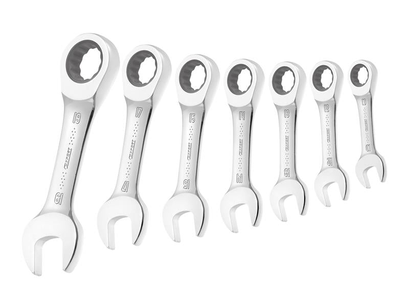 Expert - Stubby Ratchet Spanner Set, 7 Piece