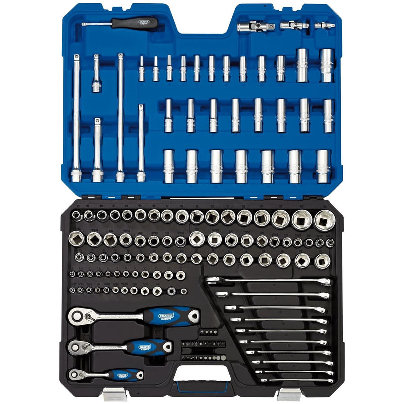 Draper MM/AF Combined Socket Set, 1/4", 3/8" and 1/2" Sq. Dr. (150 Piece) 16460 Draper - Town Tools 