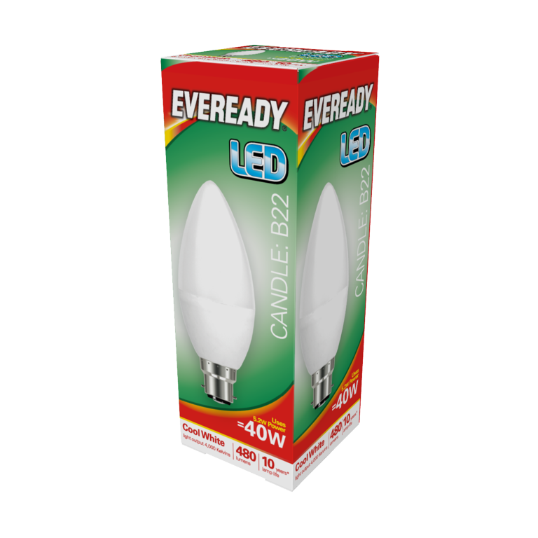 Eveready LED Candle 40W 480lm B22