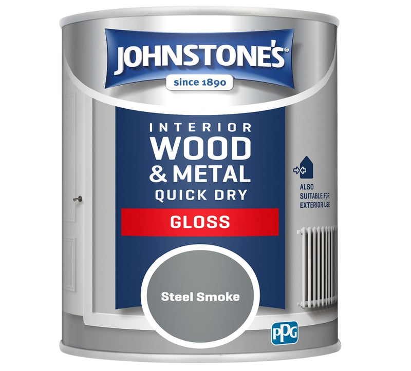 Johnstone's Quick Dry Gloss 750ml Steel Smoke