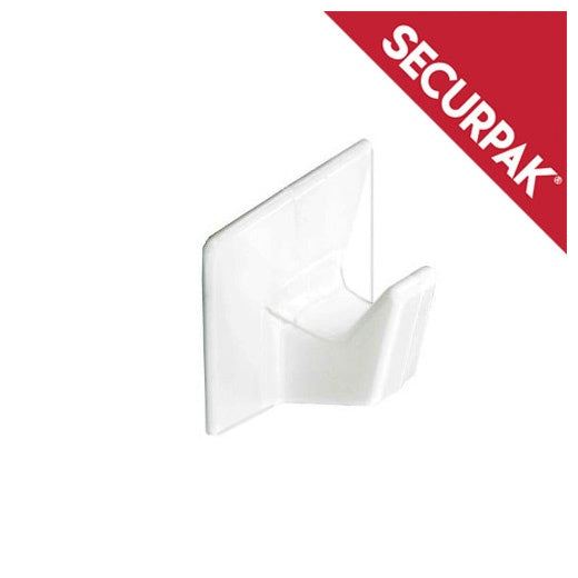 Securpak White Self Adhesive Hook Small Pack 5