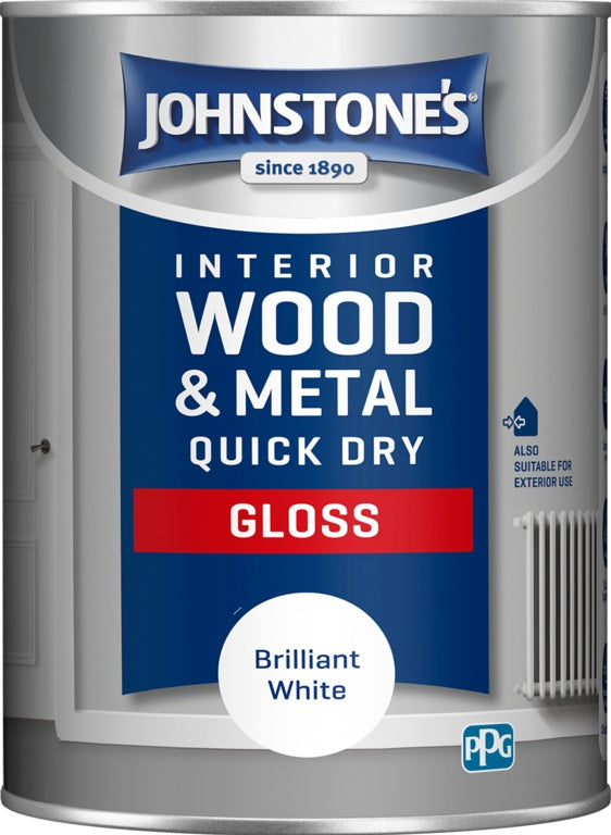 Johnstone's Quick Dry Gloss - Brilliant White 1.25L