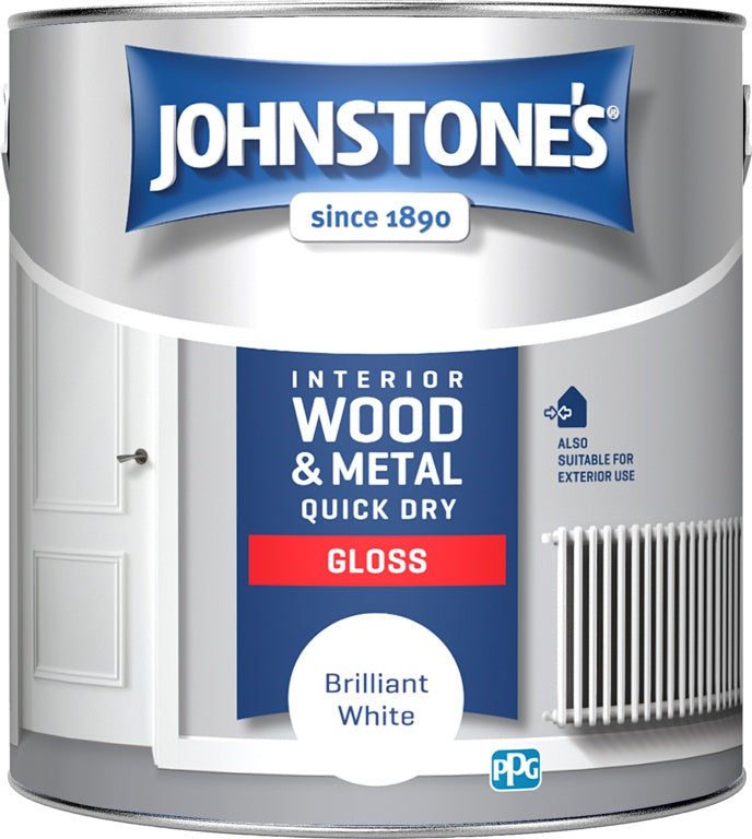 Johnstone's Quick Dry Gloss - Brilliant White 2.5L
