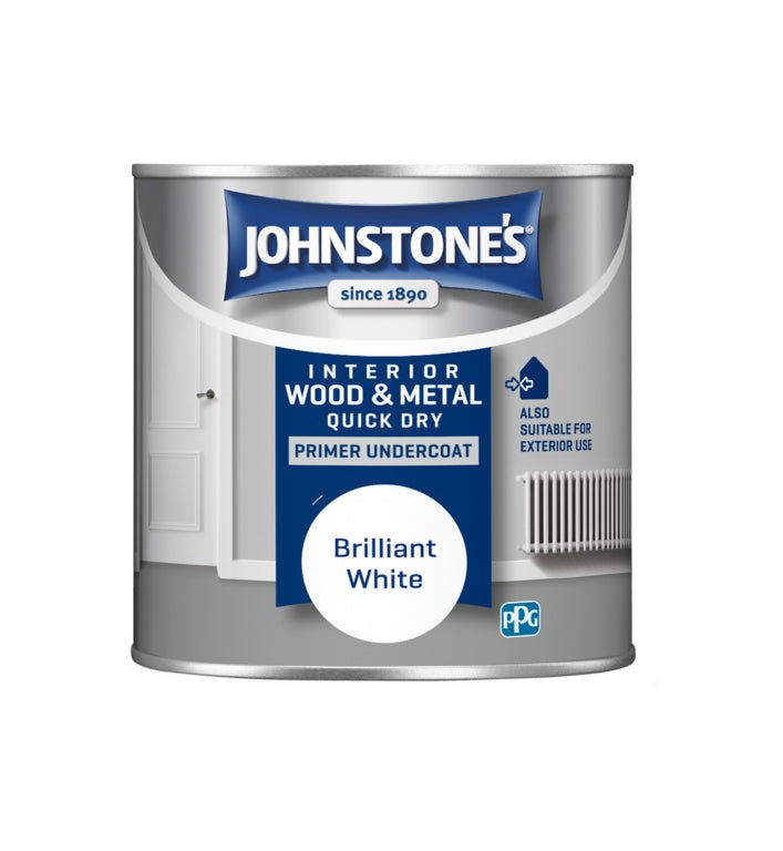 Johnstone's Quick Dry Primer Undercoat - Brilliant White 250ml