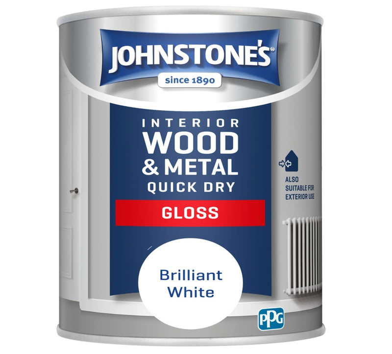 Johnstone's Quick Dry Gloss - Brilliant White 750ml