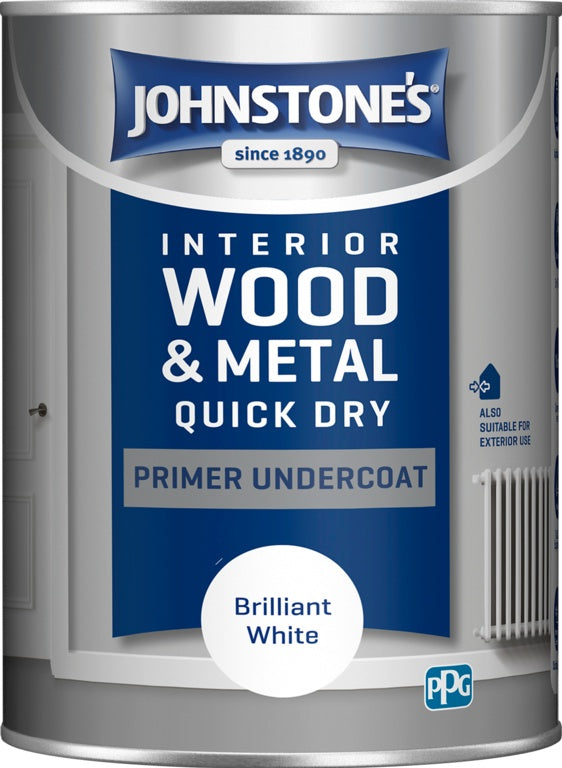Johnstone's Quick Dry Primer Undercoat - Brilliant White 1.25L