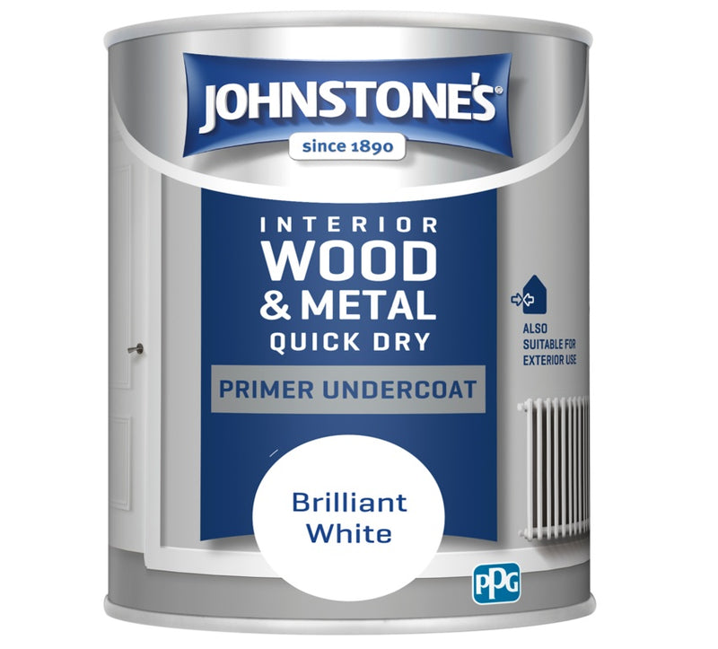 Johnstone's Quick Dry Primer Undercoat - Brilliant White 750ml