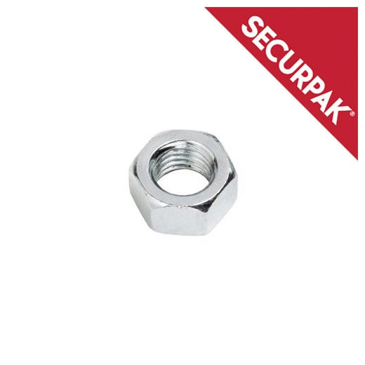 Securpak Zinc Plated Hexagon Nuts M12 Pack 6