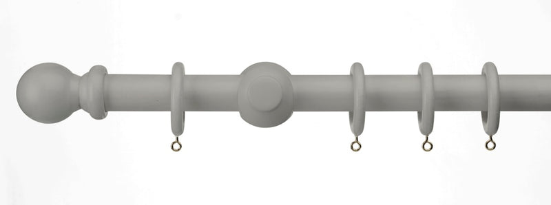 Woodside 28mm Ball Wood Pole Matt Grey 300cm