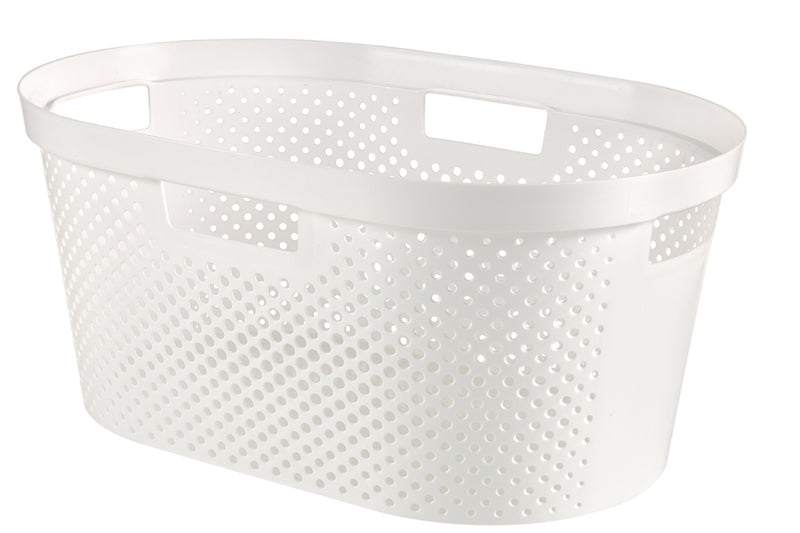 Curver Recycled Infinity Dots Laundry Basket 40L White