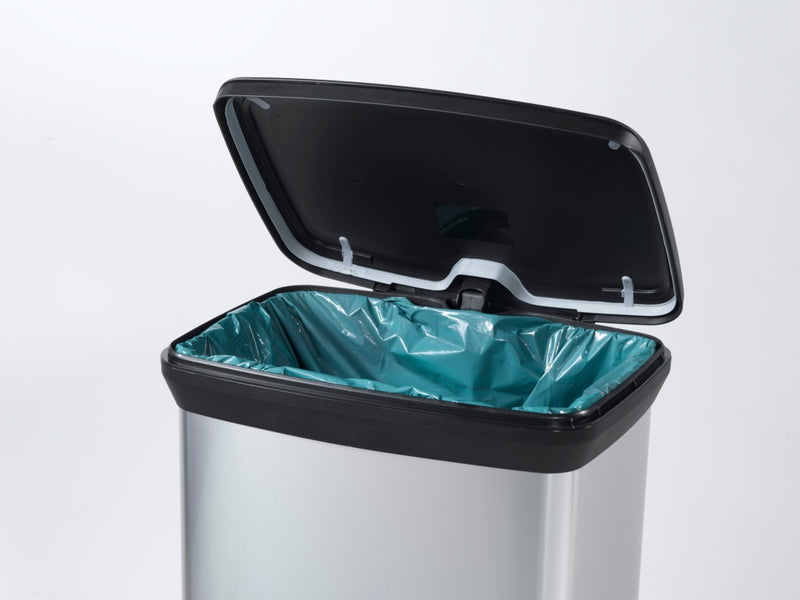 Curver Deco Black & Silver Pedal Bin 50L