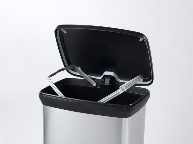 Curver Deco Black & Silver Pedal Bin 50L