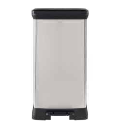 Curver Deco Black & Silver Pedal Bin 50L