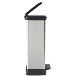 Curver Deco Black & Silver Pedal Bin 50L