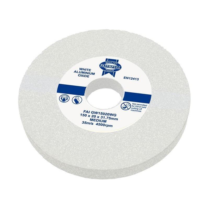 Faithfull General Purpose Grinding Wheel 150 x 20mm White Medium Faithfull - RockBottom Northampton