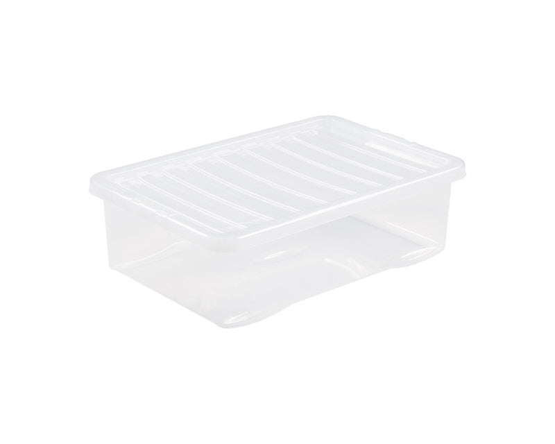 Wham Crystal Clip Lid Underbed Box 32L Clear