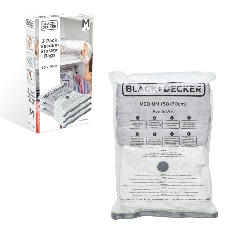 Black & Decker Vacuum Storage Bags Medium 3 Pack