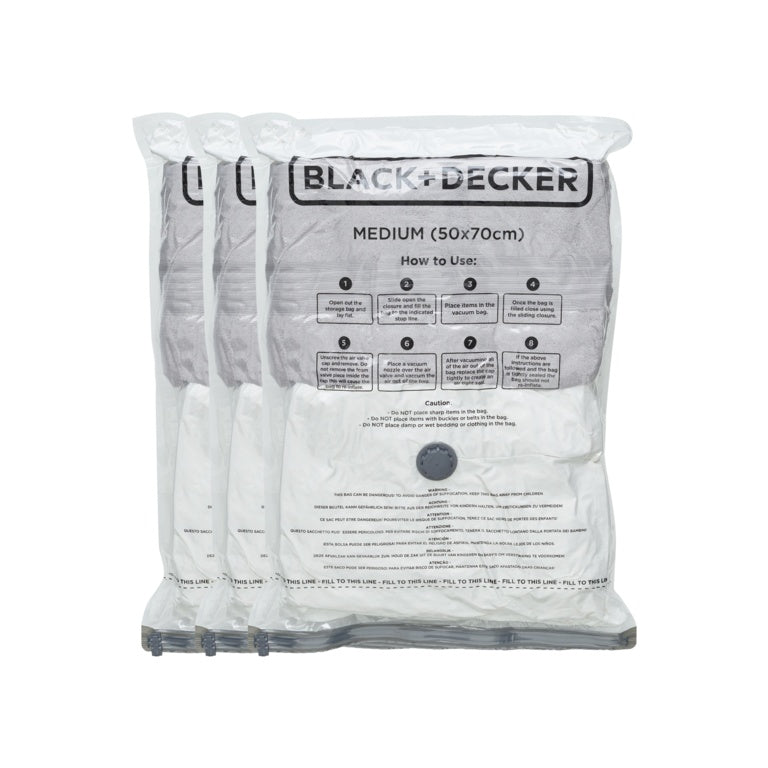 Black & Decker Vacuum Storage Bags Medium 3 Pack