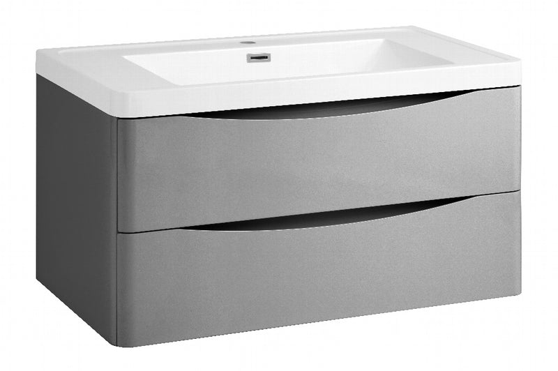 SP Ocata Grey Wall Hung Vanity Unit 900mm