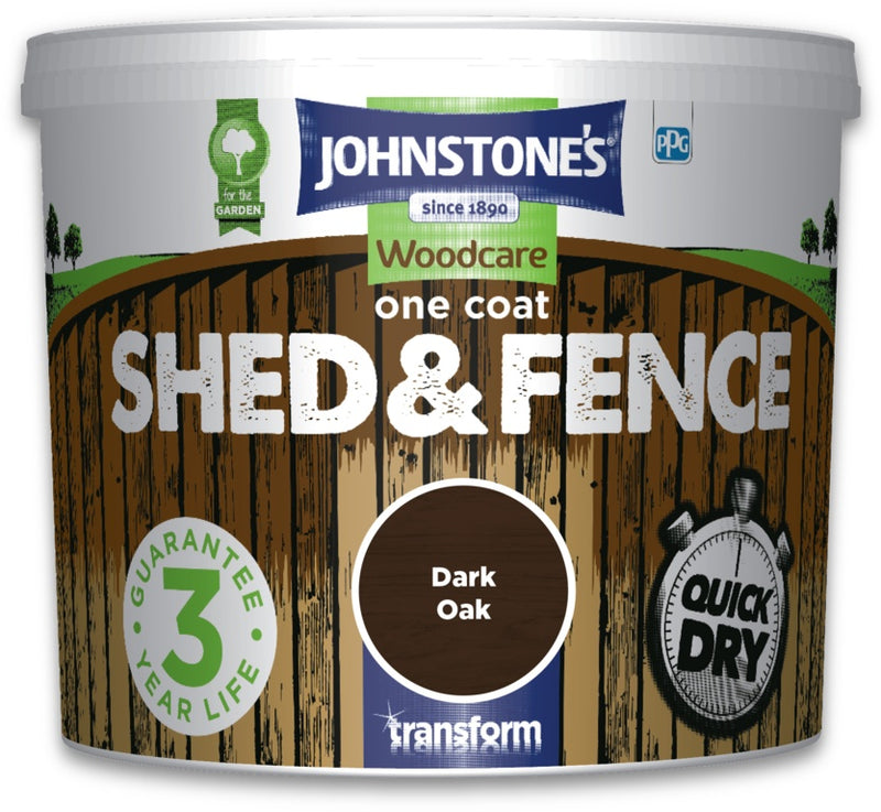 Johnstone's One Coat Shed And Fence 5L Dark Oak