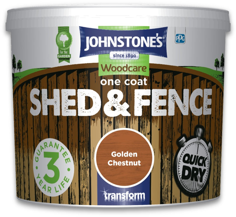 Johnstone's One Coat Shed And Fence 5L Golden Chestnut