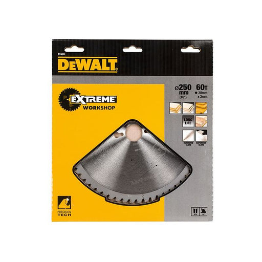 Dewalt Power Tools Series 60 Circular Saw Blade 250 x 30mm x 60T DeWALT Power Tools - RockBottom Northampton