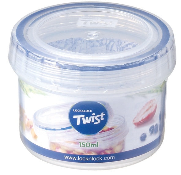 Locknlock Round Food Storage Containers with Twist Lids 150ml (77 x 58mm)