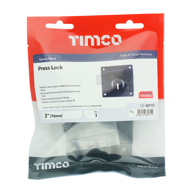 TIMCO Press Lock Black — Bag