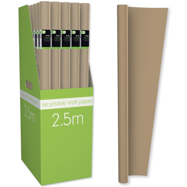 I G Design Kraft Brown Paper Roll 2.5m x 69cm approx