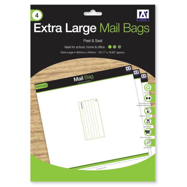I G Design Extra Large Mailing Bags 460 x 430mm Pack 4