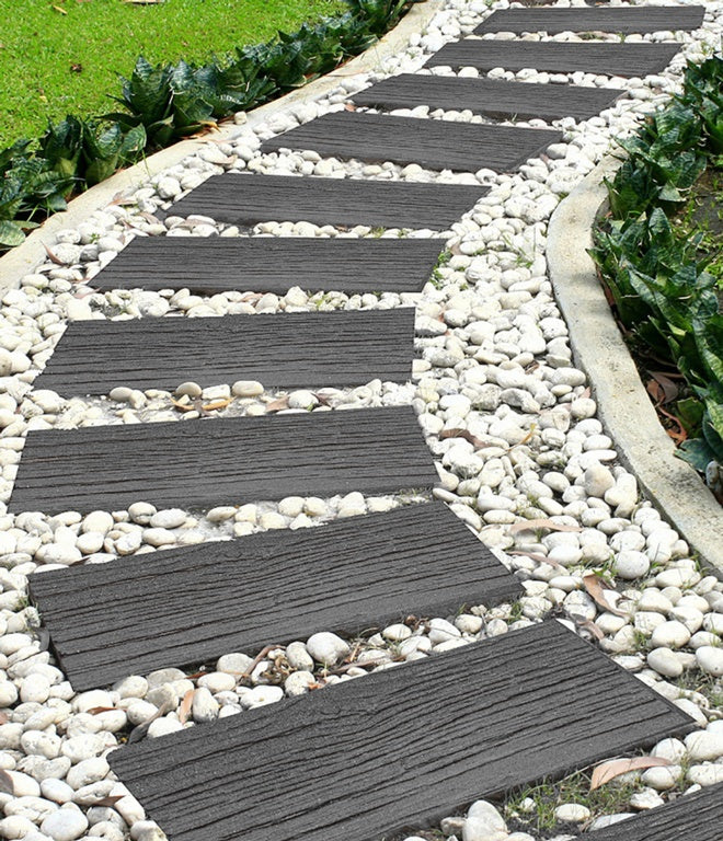 Primeur Railroad Stepping Stone Railroad Tie Grey 2x25x60cm