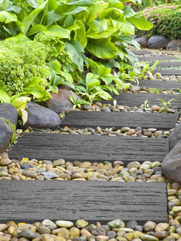 Primeur Railroad Stepping Stone Railroad Tie Grey 2x25x60cm