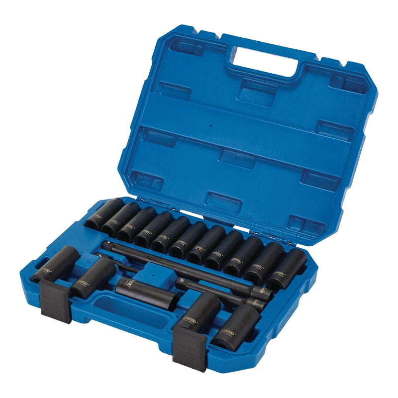 Draper HI-TORQ Metric Deep Impact Socket Set, 1/2" Sq. Dr. (19 Piece) Draper - Town Tools 