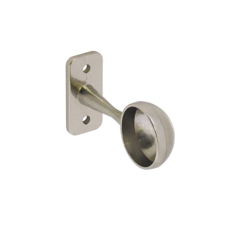Securit End Bracket Brushed Nickel 25mm Pack 2