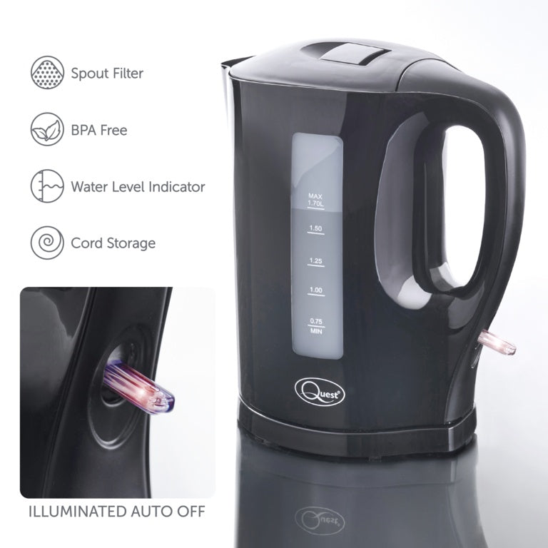 Quest 1.7L Jug Kettle Black