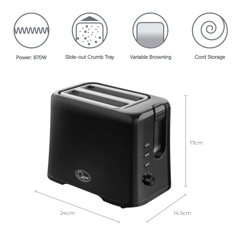Quest 2 Slice Toaster Black