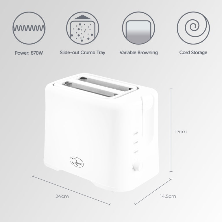 Quest 2 Slice Toaster White