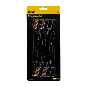 Rolson Mini Wire Brush Set 6 Piece 175mm