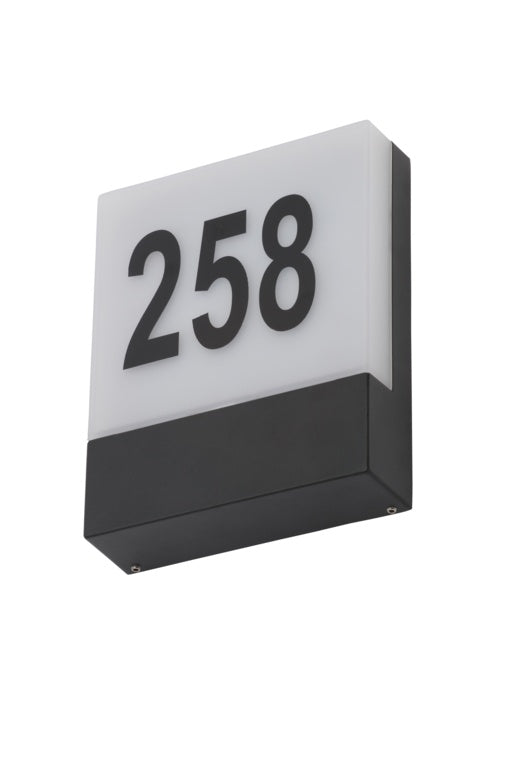 Zinc Iota LED Door Number Light Black 6w