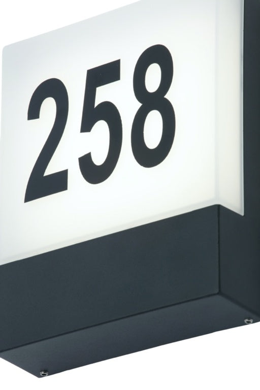 Zinc Iota LED Door Number Light Black 6w