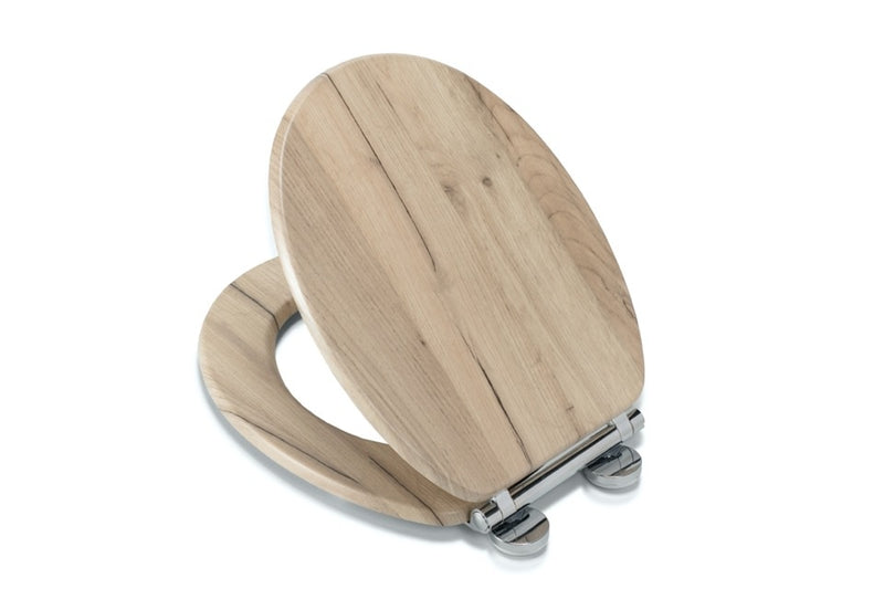 Croydex Grey Oak Flexi Fix Toilet Seat Soft Close Quick Release
