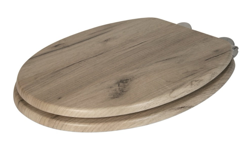 Croydex Grey Oak Flexi Fix Toilet Seat Soft Close Quick Release
