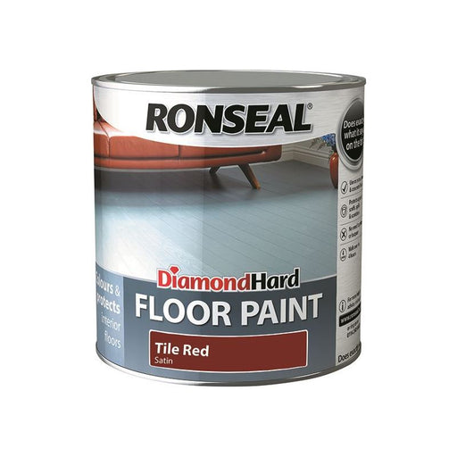 Ronseal Diamond Hard Floor Paint Satin Tile Red 2.5 litre Ronseal - RockBottom Nothampton