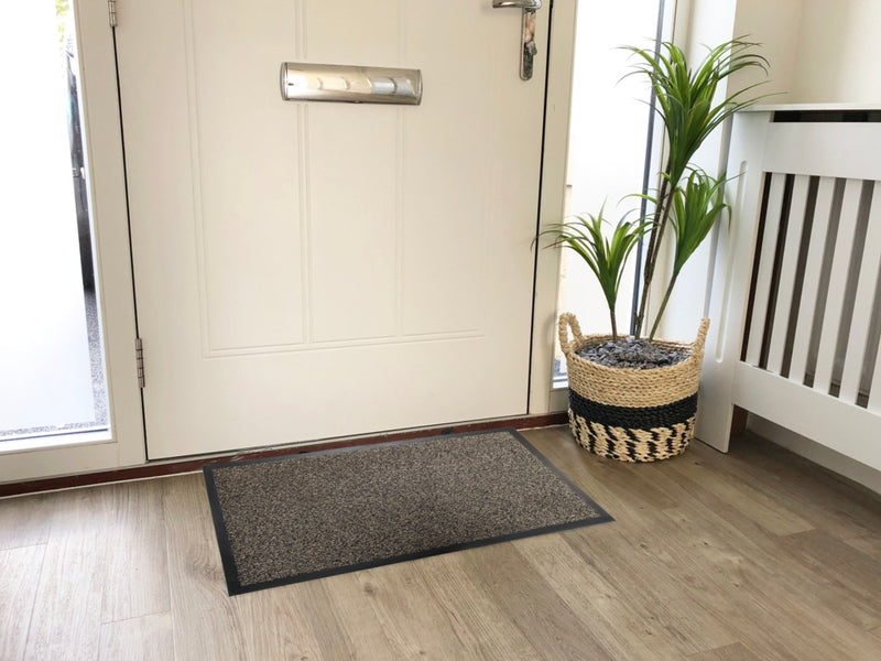 JVL Dirt Guard Cotton Barrier Doormat 50 x 75cm Dark Brown