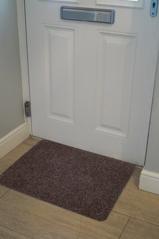 JVL Ribbed Indoor Doormat 50 x 80cm Dark Brown