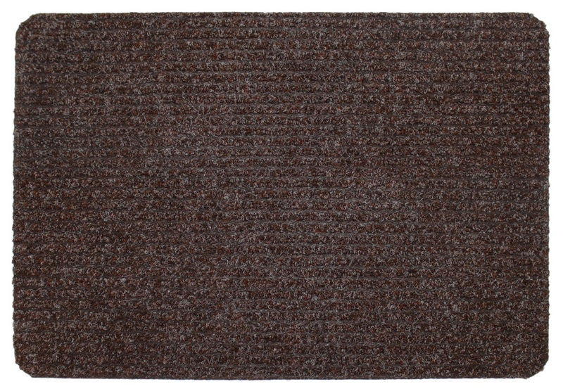 JVL Ribbed Indoor Doormat 50 x 80cm Dark Brown