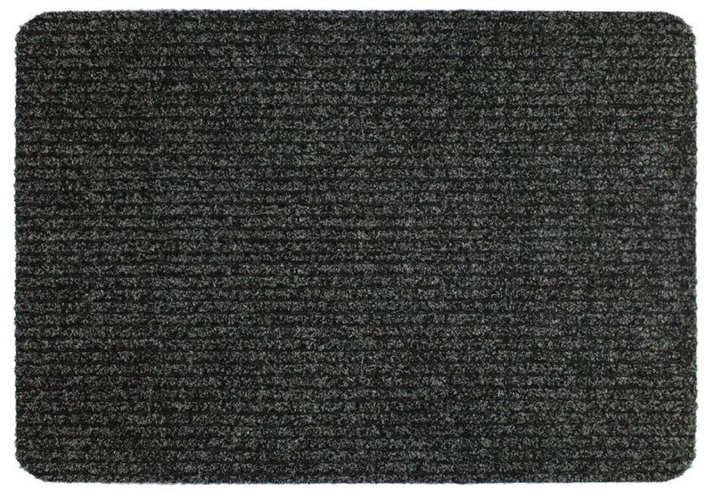 JVL Ribbed Indoor Doormat 50 x 80cm Anthracite