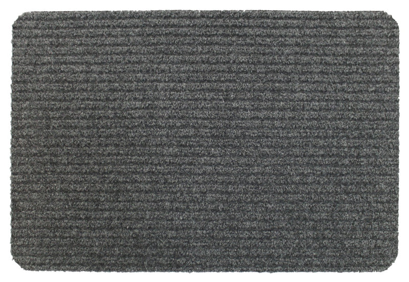 JVL Delta Ribbed Indoor Doormat 40 x 60cm Light Grey